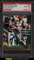 Peyton Manning [Paydirt Red] #50 Football Cards 1998 Press Pass Prices