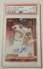 Myles Straw [Red Refractor] Baseball Cards 2019 Topps Chrome Sapphire Rookie Autographs Prices