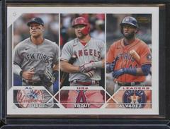 Aaron Judge, Mike Trout, Yordan Alvarez [Golden Mirror SSP Variation] #246 Baseball Cards 2023 Topps Prices