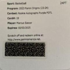 Marcus Sasser [Purple FOTL] #19 Basketball Cards 2023 Panini Origins Rookie Autograph Prices