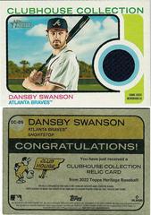 Dansby Swanson #CC-DS Baseball Cards 2022 Topps Heritage Clubhouse Collection Relics Prices