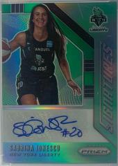 Sabrina Ionescu [Prizm Green] #SG-SIO Basketball Cards 2020 Panini Prizm WNBA Signatures Prices