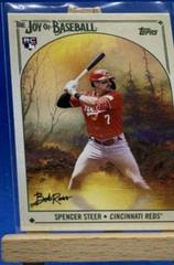 Spencer Steer [Bright Red] #3 Baseball Cards 2023 Topps X Bob Ross The Joy Of Prices