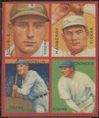 Crowder, Goslin, Marberry, Schuble #6F Baseball Cards 1935 Goudey 4 in 1 Prices
