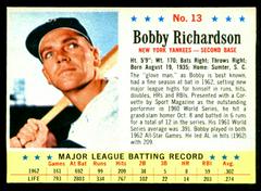 Bobby Richardson [Hand Cut] #13 Baseball Cards 1963 Post Cereal Prices