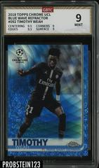 Timothy Weah [Blue Wave Refractor] #92 Soccer Cards 2018 Topps Chrome UEFA Champions League Prices