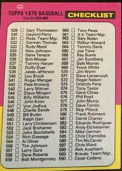 Checklist 529-660 #646 Baseball Cards 1975 Topps Prices