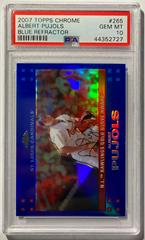 Albert Pujols [Blue Refractor] #265 Baseball Cards 2007 Topps Chrome Prices