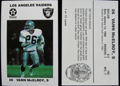 Vann McElroy Football Cards 1988 Raiders Police Prices