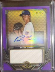 Brady Singer [Amethyst] Baseball Cards 2022 Topps Triple Threads Single Jumbo Relics Autographs Prices