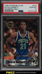 Kevin Garnett [Members Only] Basketball Cards 1995 Stadium Club Prices