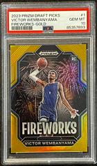Victor Wembanyama [Gold] #1 Basketball Cards 2023 Panini Prizm Draft Picks Fireworks Prices