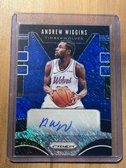 Andrew Wiggins [Blue Shimmer] #AWG Basketball Cards 2019 Panini Prizm Signatures Prices