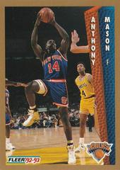Anthony Mason #152 Basketball Cards 1992 Fleer Prices