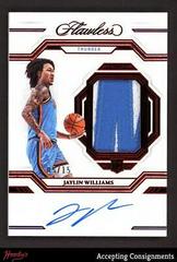 Jaylin Williams [Ruby] #23 Basketball Cards 2022 Panini Flawless Patch Autograph Prices