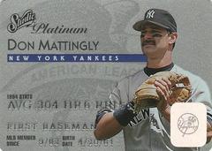 Don Mattingly [Platinum] #3 Baseball Cards 1995 Studio Prices