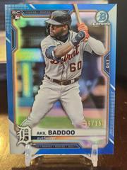 Akil Baddoo [Blue Refractor] #34 Baseball Cards 2021 Bowman Chrome Prices