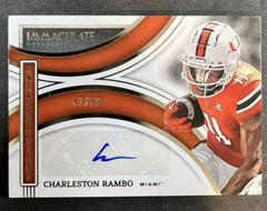 Charleston Rambo #II-CRA Football Cards 2022 Panini Immaculate Collegiate Introductions Autographs Prices