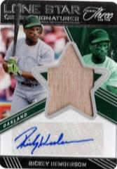Rickey Henderson #LSS-RH Baseball Cards 2022 Panini Three and Two Lone Star Signatures Prices