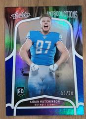 Aidan Hutchinson [Spectrum Blue] #INT-11 Football Cards 2022 Panini Absolute Introductions Prices