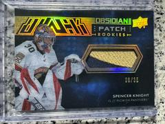 Spencer Knight [Gold Patch] Hockey Cards 2021 SPx UD Black Obsidian Rookie Jersey Prices