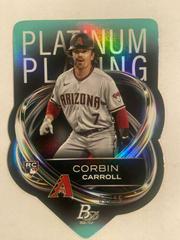 Corbin Carroll [Aqua] Baseball Cards 2023 Bowman Platinum Plating Die Cut Prices