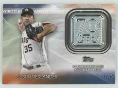 Justin Verlander #T70P-JV Baseball Cards 2021 Topps 70th Anniversary Logo Patch Prices
