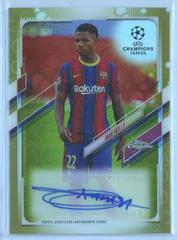 Ansu Fati [Gold Bubbles Refractor] Soccer Cards 2020 Topps Chrome UEFA Champions League Autographs Prices