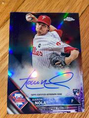 Aaron Nola [Purple Refractor] #RA-AN Baseball Cards 2016 Topps Chrome Rookie Autographs Prices