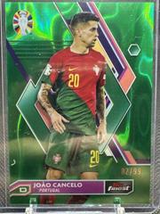 Joao Cancelo [Lava Green Refractor] #66 Soccer Cards 2023 Topps Finest Road to UEFA EURO Prices