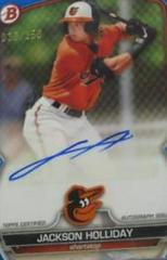 Jackson Holliday [Blue] #PPA-JH Baseball Cards 2023 Bowman Paper Prospect Autographs Prices