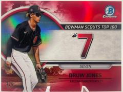 Druw Jones [Red] #BTP-7 Baseball Cards 2023 Bowman Scouts Top 100 Prices