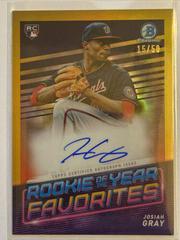 Josiah Gray [Gold] Baseball Cards 2022 Bowman Rookie of the Year Favorites Autographs Prices