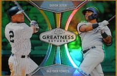 Gleyber Torres, Derek Jeter [Green Refractor] Baseball Cards 2019 Topps Chrome Greatness Returns Prices