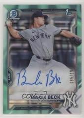 Brendan Beck [Aqua Lava Refractor] Baseball Cards 2021 Bowman Draft Pick Chrome Autographs Prices
