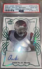 Amon Ra St. Brown [Green] #BA-ARS Football Cards 2021 Leaf Trinity Signatures Prices