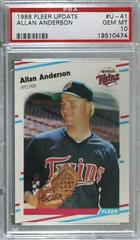 Allan Anderson #U-41 Baseball Cards 1988 Fleer Update Prices