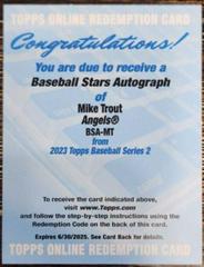 Mike Trout #BSA-MT Baseball Cards 2023 Topps Series 2 Stars Autographs Prices