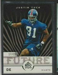 Justin Tuck [Black] #263 Football Cards 2005 Upper Deck Reflections Prices