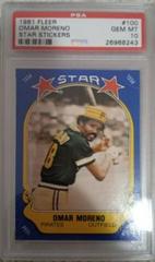 Omar Moreno #100 Baseball Cards 1981 Fleer Star Stickers Prices
