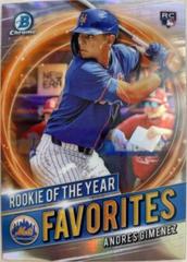 Andres Gimenez [Orange Refractor] Baseball Cards 2021 Bowman Chrome Rookie of the Year Favorites Prices