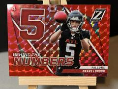 Drake London [Red] Football Cards 2022 Panini Zenith Behind the Numbers Prices