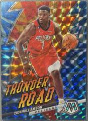 Zion Williamson [Reactive Blue] Basketball Cards 2022 Panini Mosaic Thunder Road Prices