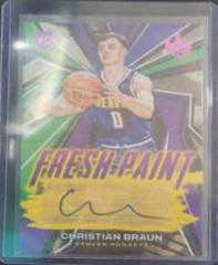 Christian Braun [Pink] #FP-CBD Basketball Cards 2022 Panini Court Kings Fresh Paint Autographs Prices