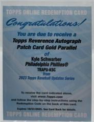 Kyle Schwarber [Gold] Baseball Cards 2023 Topps Update Reverence Autograph Patch Prices