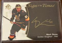Mark Stone [Black Gold Ink] #SOTT-ST Hockey Cards 2021 SP Authentic Sign of the Times Autographs Prices