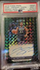 Karl Anthony Towns [Green] #MO-KT Basketball Cards 2018 Panini Prizm Mosaic Autographs Prices
