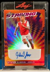 Gabriel Jesus [Orange] Soccer Cards 2022 Leaf Vivid Striking Autographs Prices