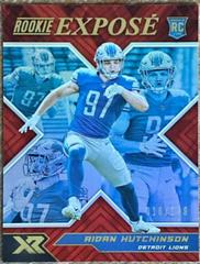 Aidan Hutchinson [Red] #RXP-19 Football Cards 2022 Panini XR Rookie Expose Prices