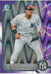 Jasson Dominguez [Purple RayWave Refractor] Baseball Cards 2022 Bowman Chrome Prospects Prices